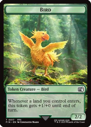 Bird (0017) // Wizard (0015) Double-Sided Token [FINAL FANTASY Tokens]