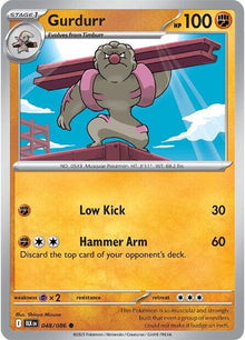 Gurdurr (048/086) (Reverse Holo) [Scarlet & Violet: Black Bolt]