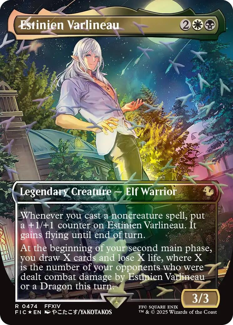 Image for Estinien Varlineau (Borderless) (Chocobo Track Foil) (474) - Magic: The Gathering