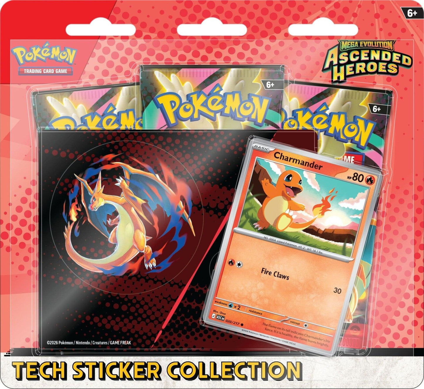 Image for Mega Evolution: Ascended Heroes Tech Sticker Collection - Charmander - Pokemon