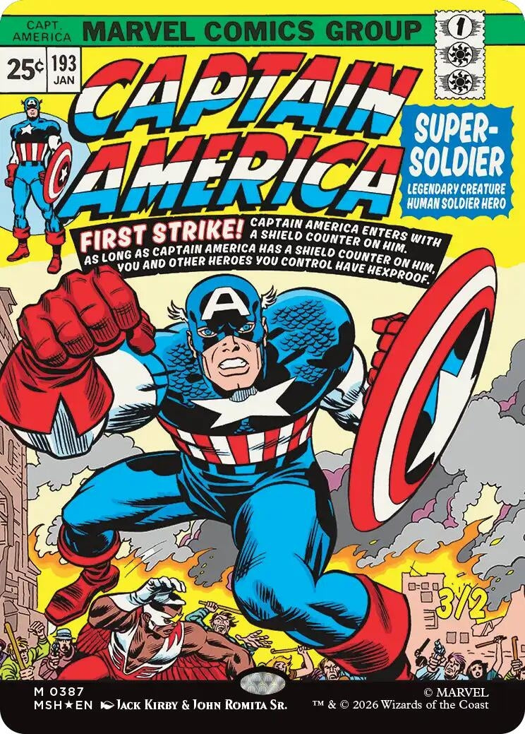 Image for Captain America, Super-Soldier (Borderless) (387) (MSH) - Magic: The Gathering