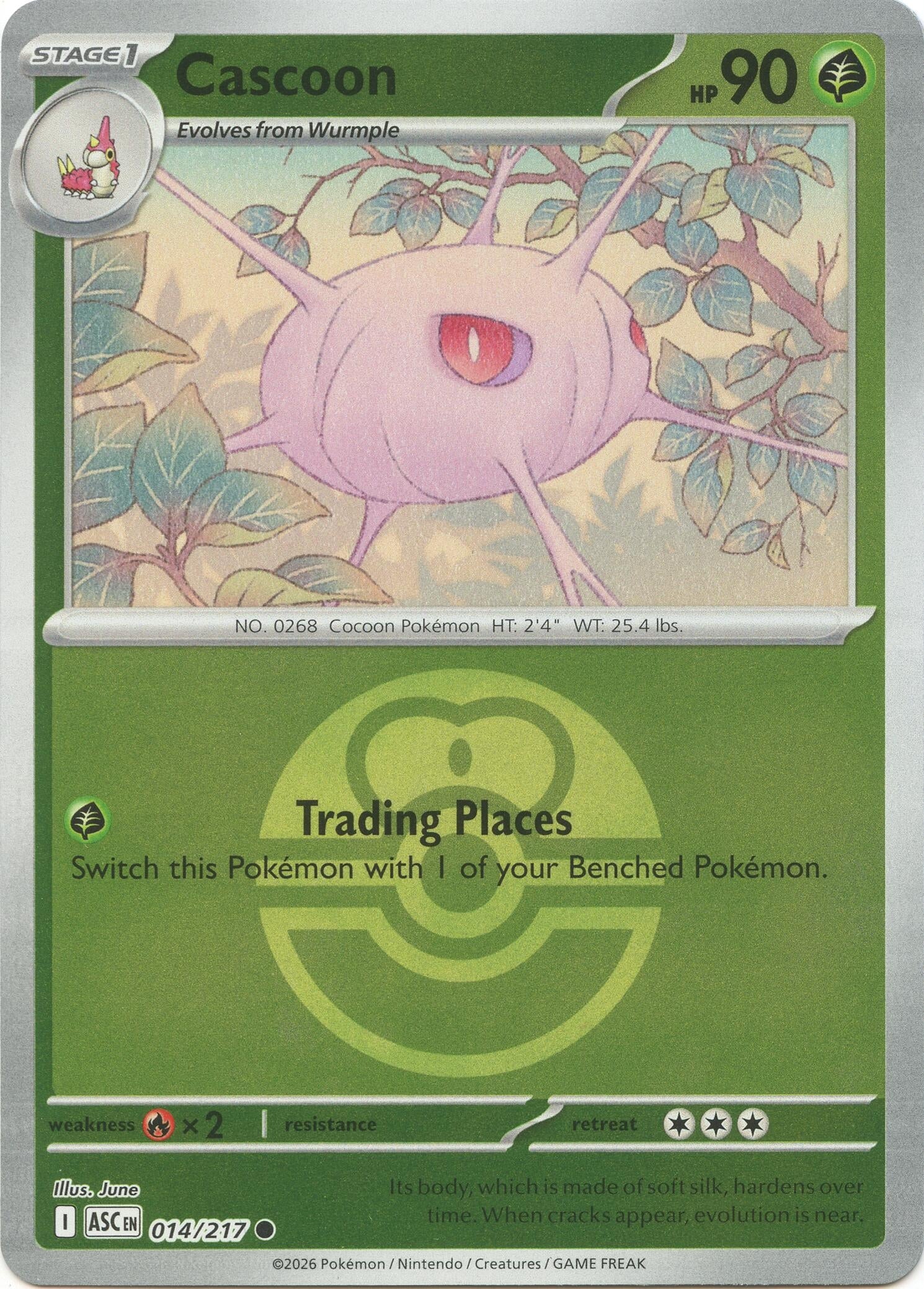 Image for Cascoon (Love Ball) (014/217) (ASC) - Pokemon
