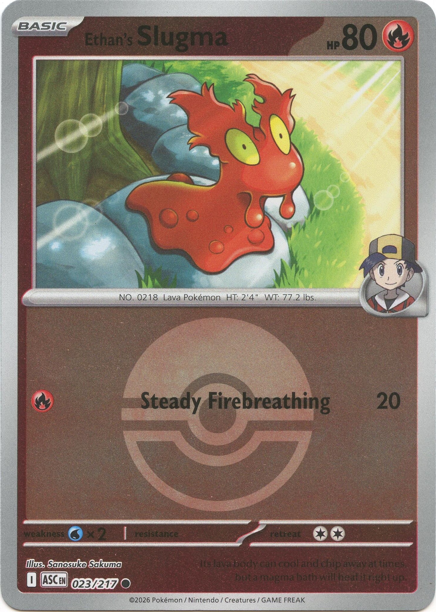 Image for Ethan's Slugma (Poke Ball) (023/217) (ASC) - Pokemon