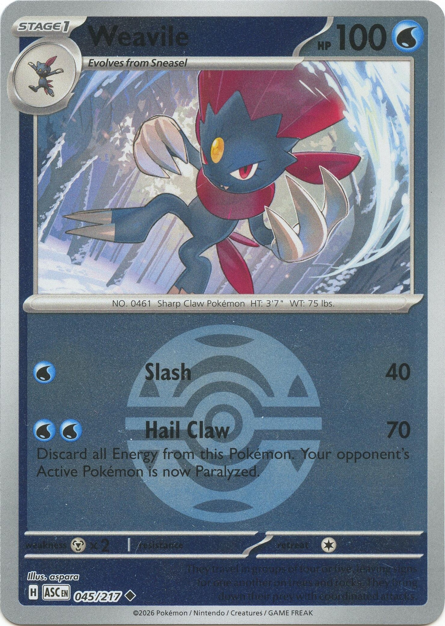 Image for Weavile - 045/217 (Dusk Ball) (045/217) (ASC) - Pokemon