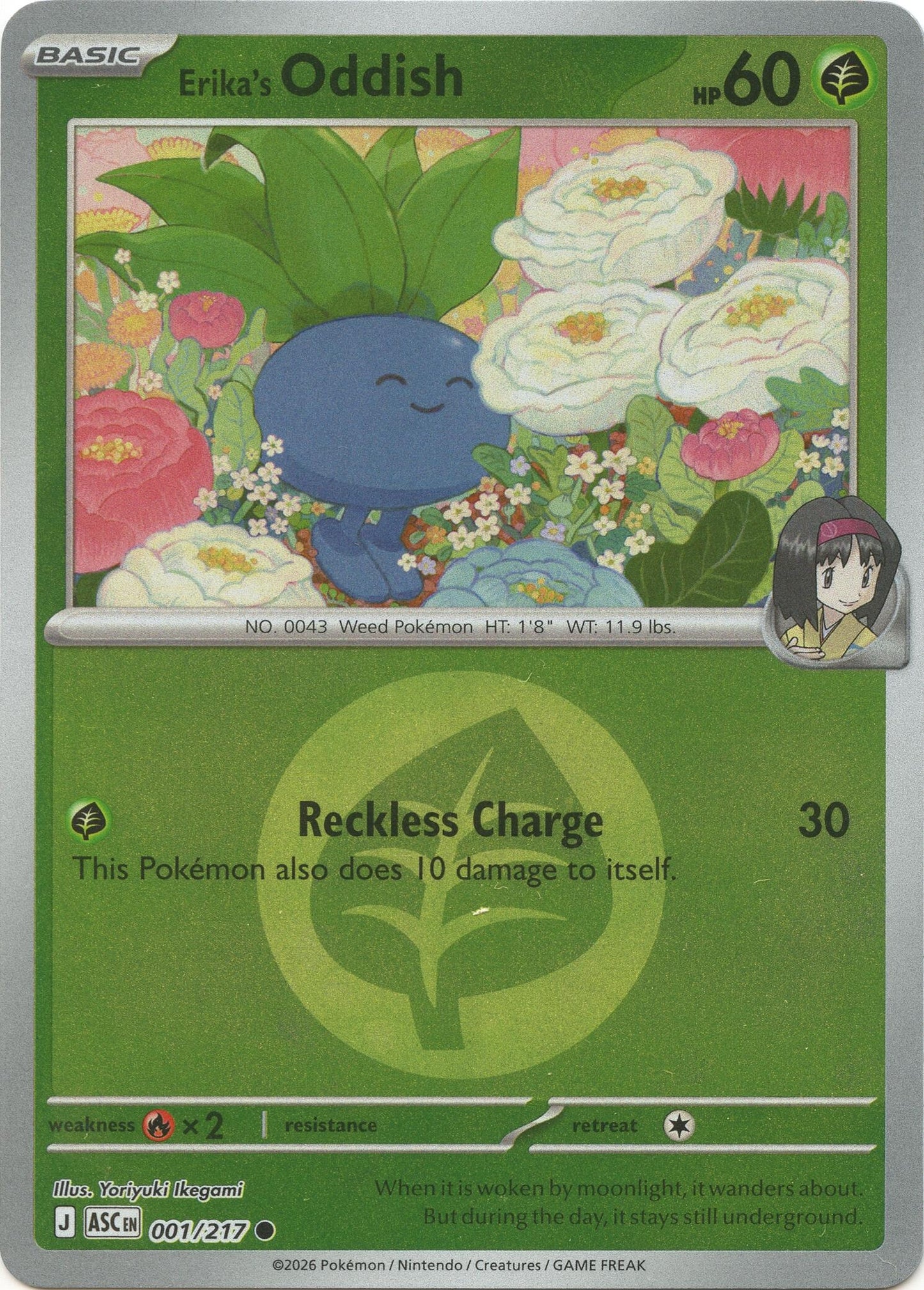 Image for Erika's Oddish (Energy Symbol Pattern) (001/217) (ASC) - Pokemon