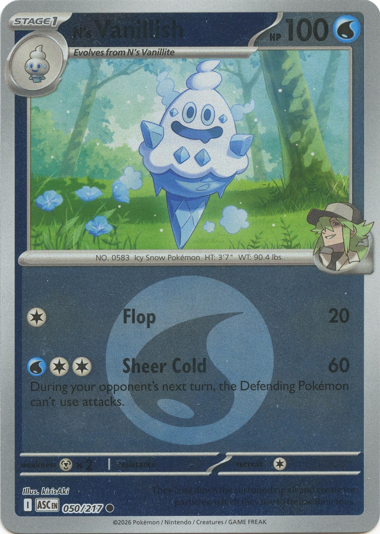 Image for N's Vanillish (Energy Symbol Pattern) (050/217) (ASC) - Pokemon