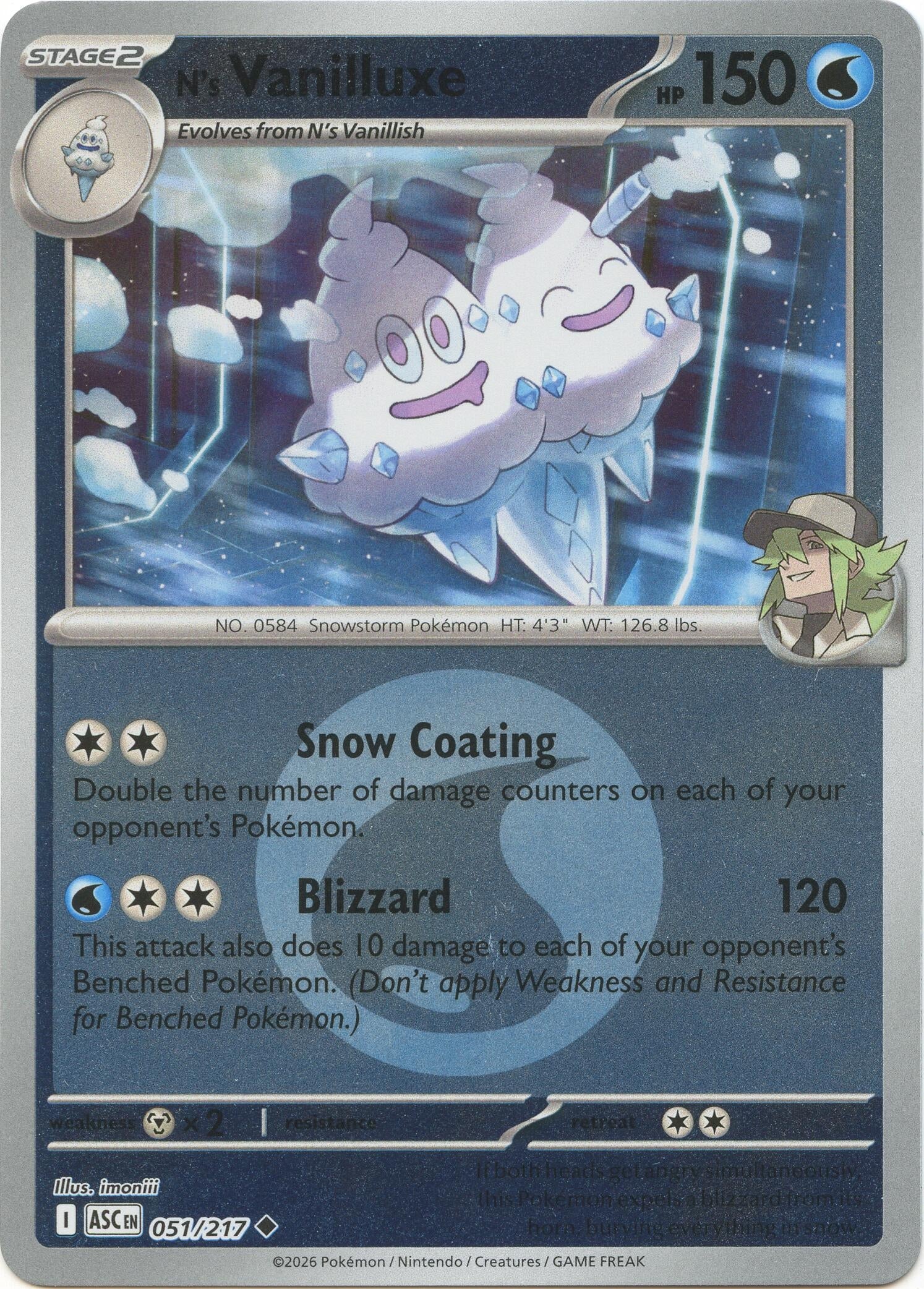 Image for N's Vanilluxe (Energy Symbol Pattern) (051/217) (ASC) - Pokemon