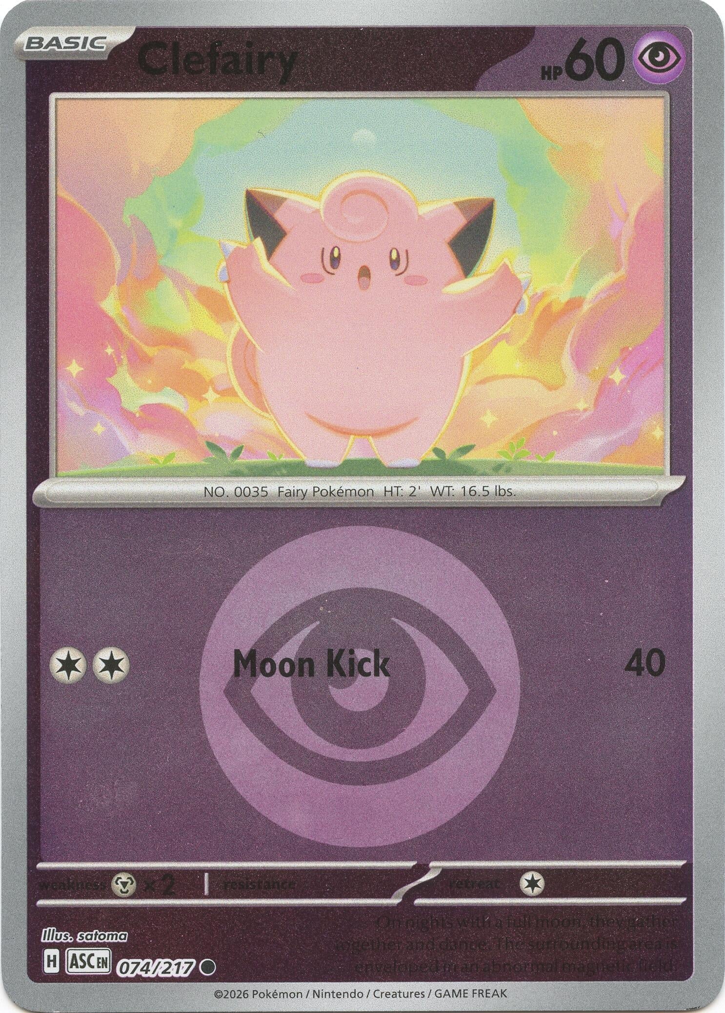 Image for Clefairy (Energy Symbol Pattern) (074/217) (ASC) - Pokemon