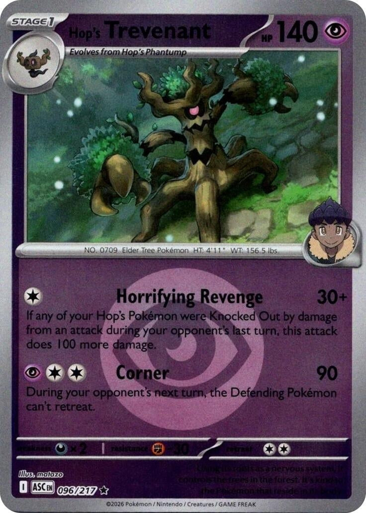 Image for Hop's Trevenant - 096/217 (Energy Symbol Pattern) (096/217) (ASC) - Pokemon