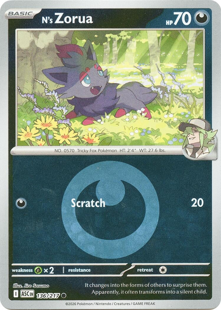Image for N's Zorua (Energy Symbol Pattern) (136/217) (ASC) - Pokemon