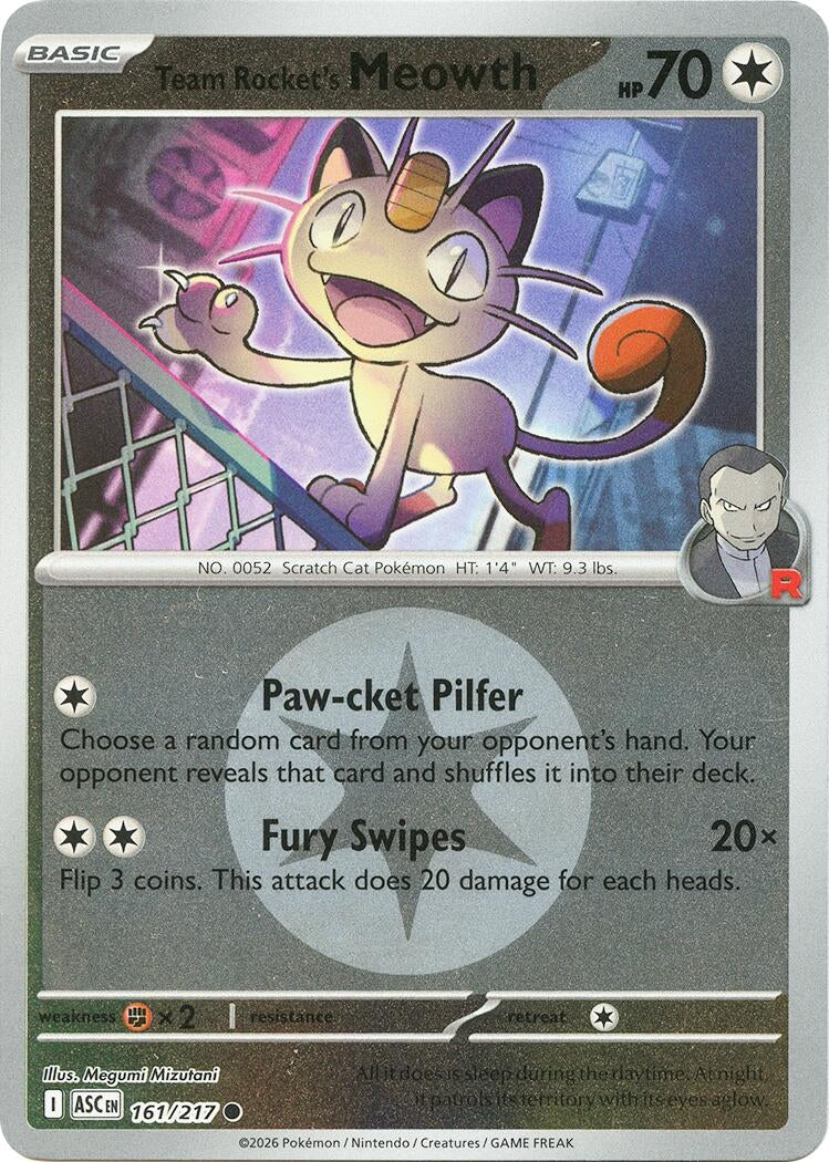 Image for Team Rocket's Meowth (Energy Symbol Pattern) (161/217) (ASC) - Pokemon