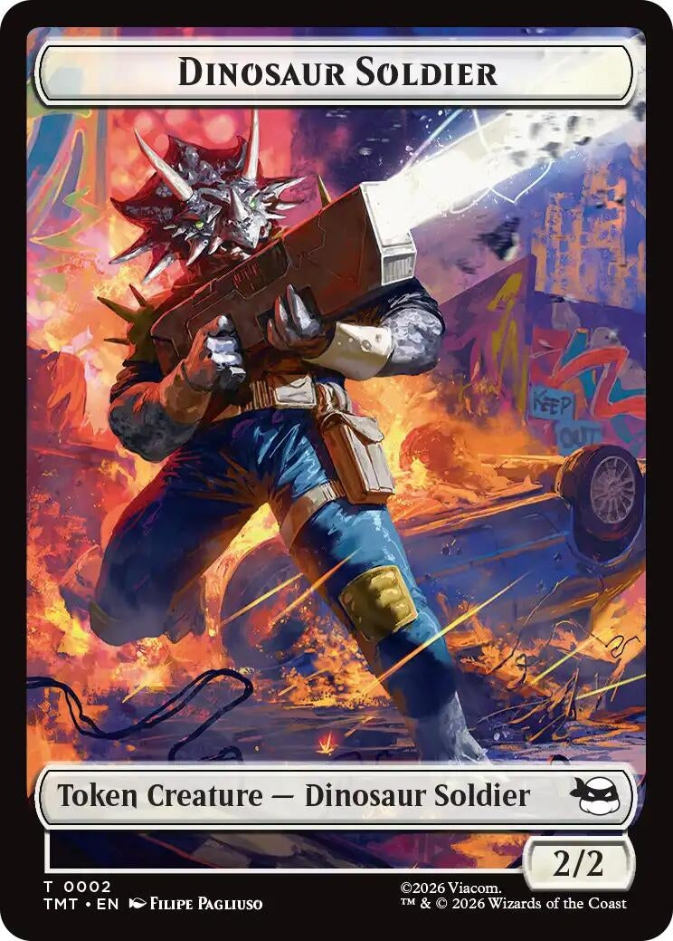 Image for Dinosaur Soldier // Copy Double-Sided Token (2 // 1) (TMT) - Magic: The Gathering