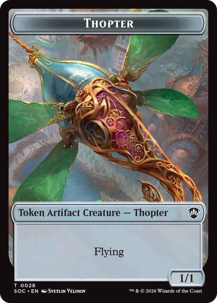Image for Thopter // Fractal (0004) Double-Sided Token (28 // 4) (SOC) - Magic: The Gathering