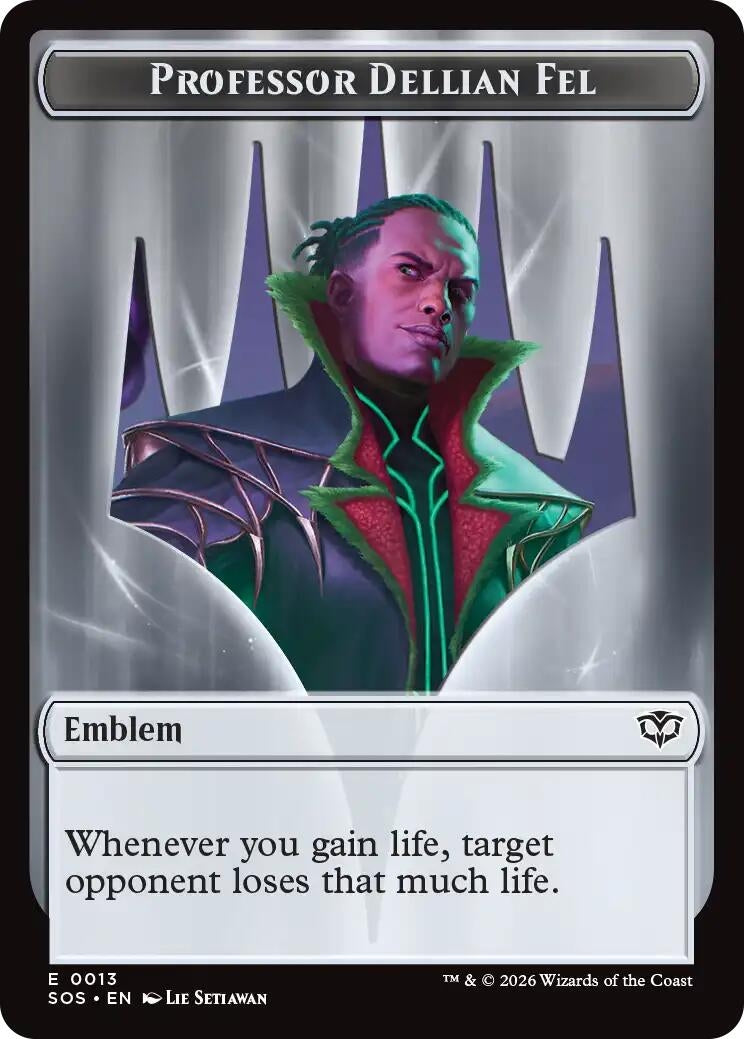 Image for Professor Dellian Fel  // Pest (0008) Double-Sided Token (13 // 8) (SOS) - Magic: The Gathering
