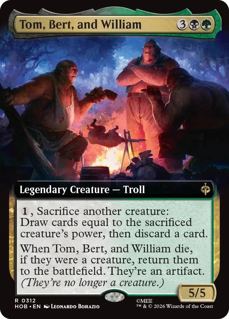 Image for Tom, Bert, and William (Extended Art) (312) (HOB) - Magic: The Gathering