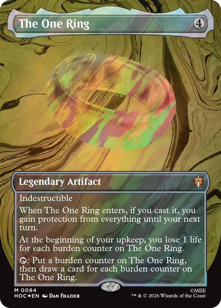 Image for The One Ring (Borderless) (Surge Foil) (84) (HOC) - Magic: The Gathering