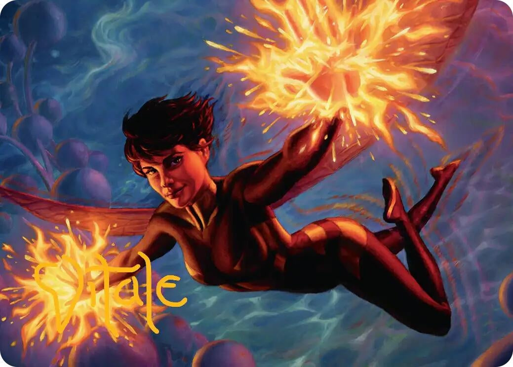 Image for The Wasp, Winsome Avenger Art Card (Gold-Stamped Signature) (32) (AAMSH) - Magic: The Gathering