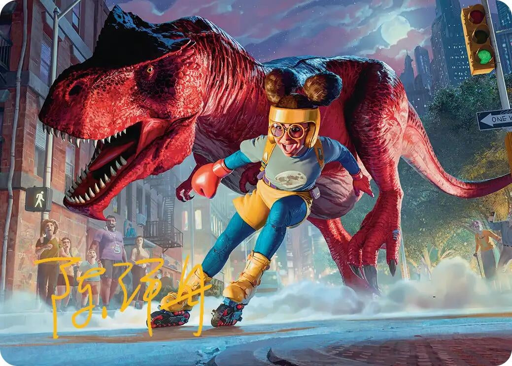 Image for Moon Girl and Devil Dinosaur Art Card (Gold-Stamped Signature) (14) (AAMSH) - Magic: The Gathering