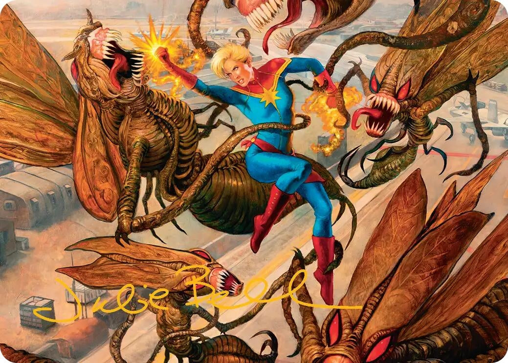 Image for Captain Marvel, Apex Avenger Art Card (Gold-Stamped Signature) (36) (AAMSH) - Magic: The Gathering