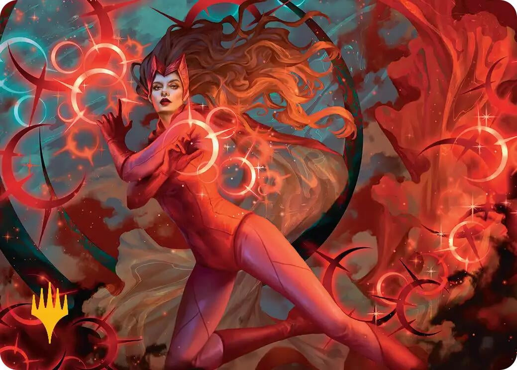 Image for Scarlet Witch, Chaotic Avenger Art Card (Gold-Stamped Planeswalker Symbol) (38) (AAMSH) - Magic: The Gathering