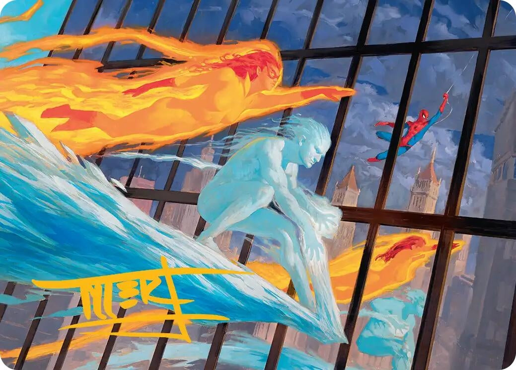 Image for Iceman and Firestar Art Card (Gold-Stamped Signature) (45) (AAMSH) - Magic: The Gathering