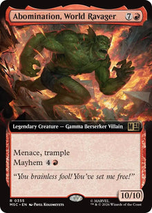 Image for Abomination, World Ravager (Extended Art) (355) (MSC) - Magic: The Gathering