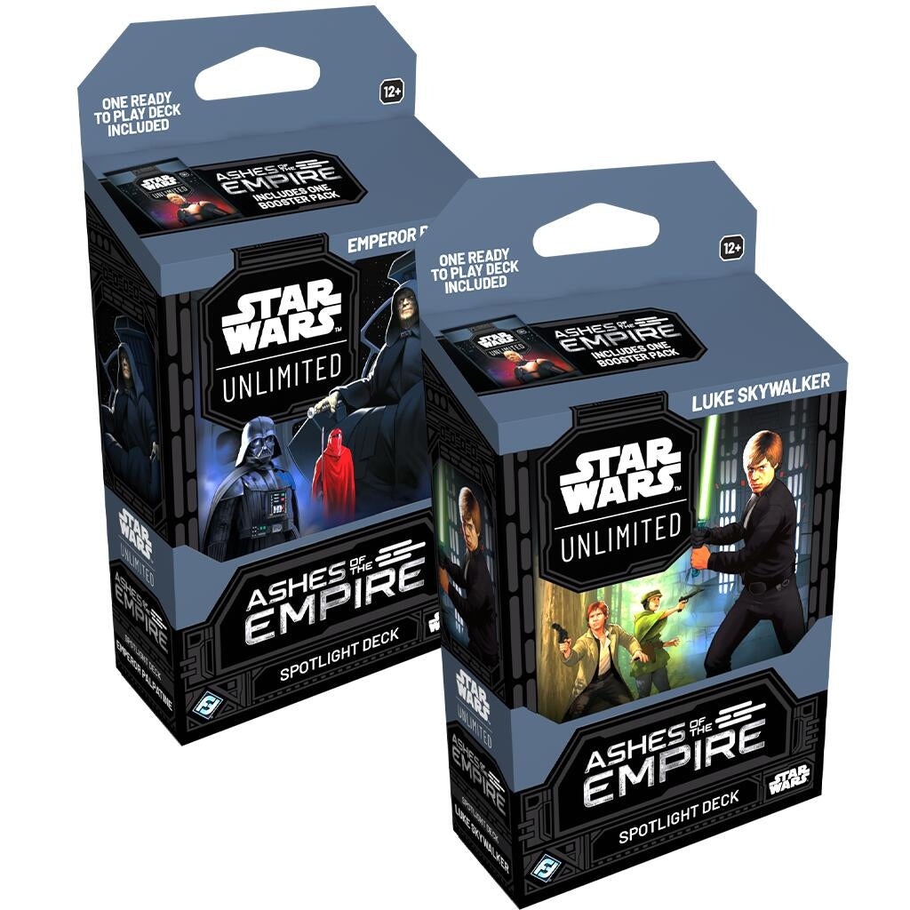 Image for Ashes of the Empire - Spotlight Deck Pair: Emperor Palpatine & Luke Skywalker - Star Wars: Unlimited