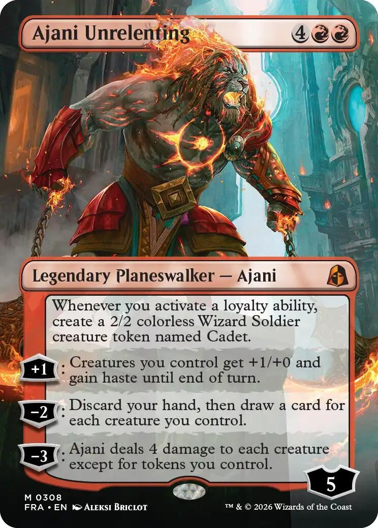 Image for Ajani Unrelenting (Borderless) (308) (FRA) - Magic: The Gathering