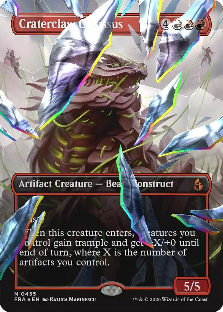 Image for Craterclaw Colossus (Borderless) (Facet Foil) (0455) (455) (FRA) - Magic: The Gathering
