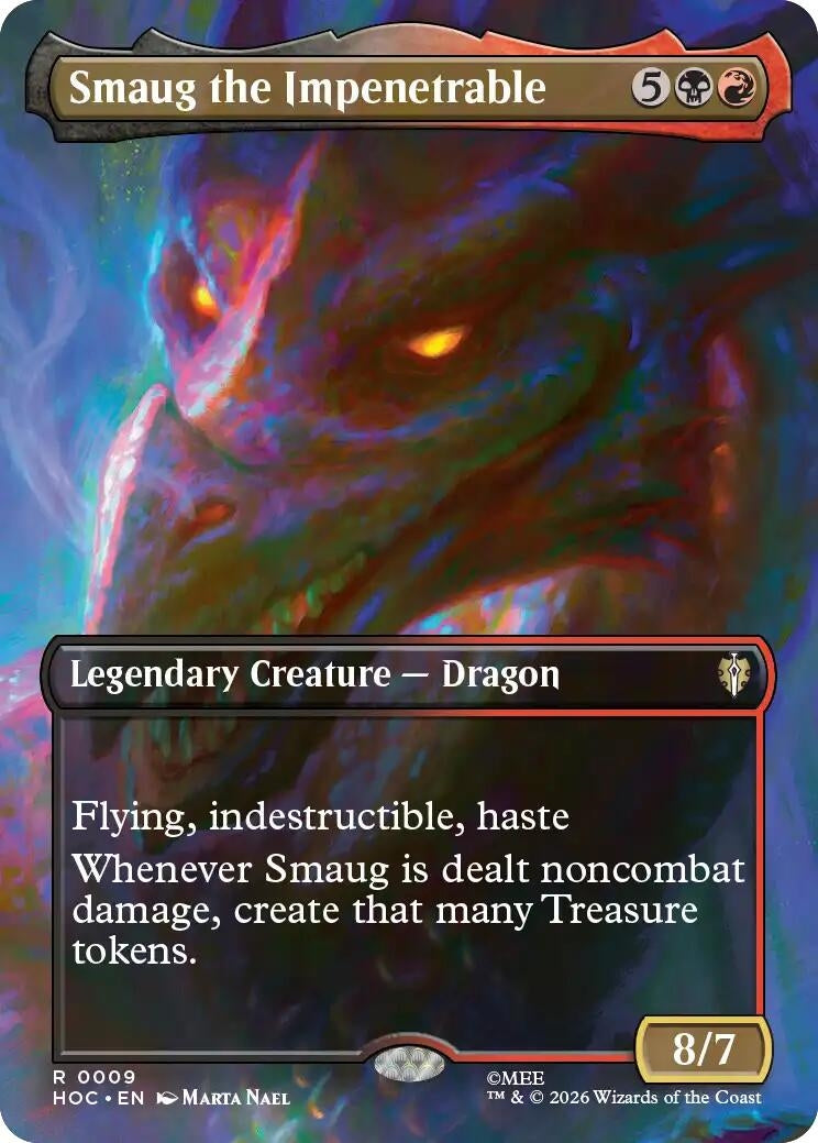 Image for Smaug the Impenetrable (Borderless) (9) (HOC) - Magic: The Gathering