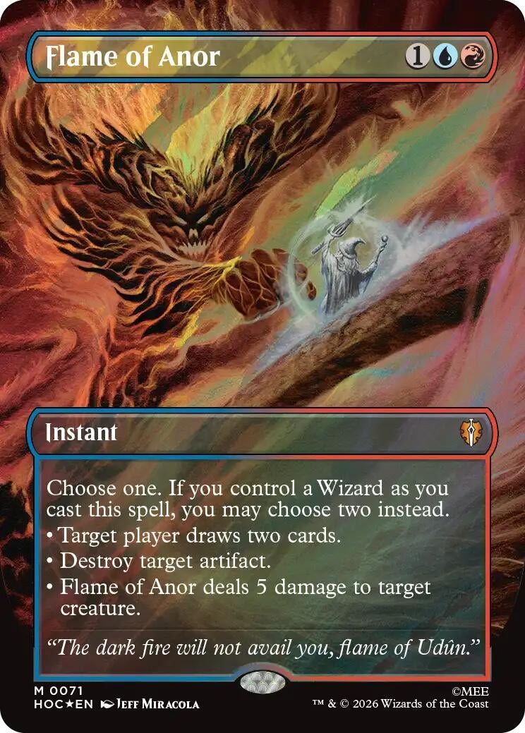 Image for Flame of Anor (Borderless) (Surge Foil) (71) (HOC) - Magic: The Gathering
