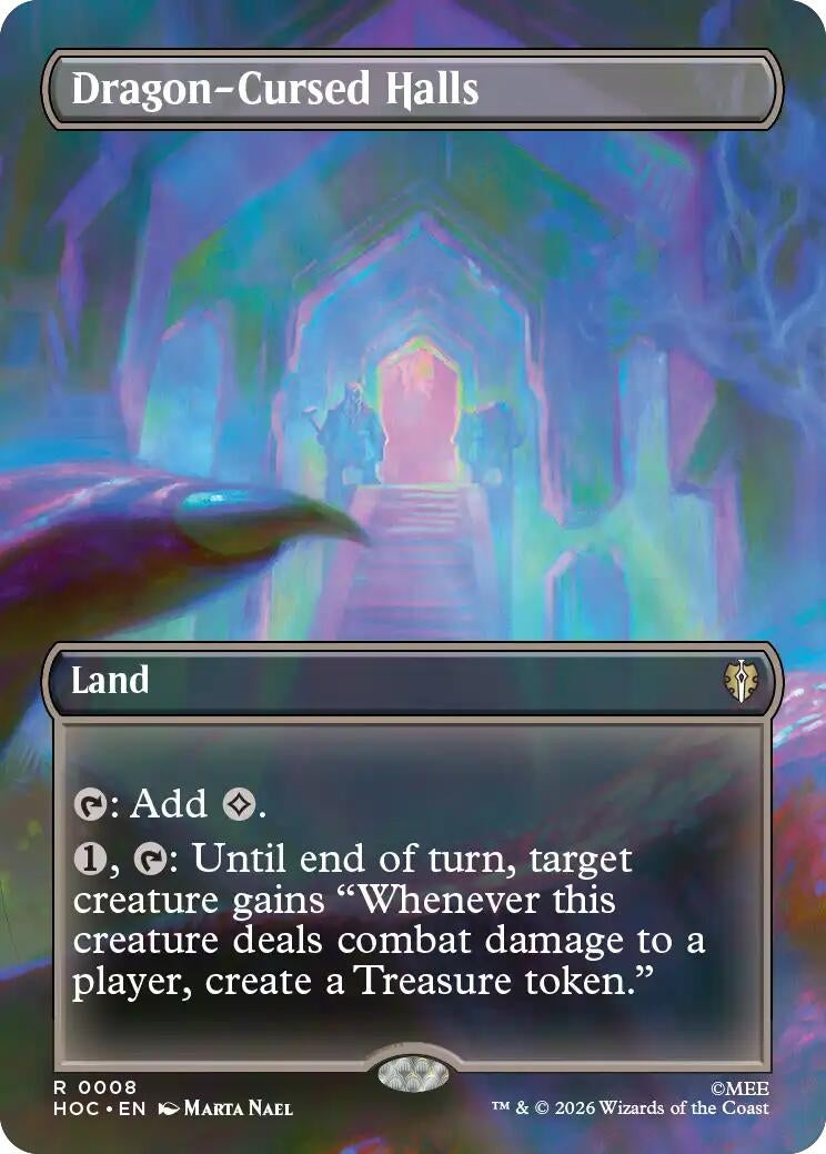 Image for Dragon-Cursed Halls (Borderless) (8) (HOC) - Magic: The Gathering