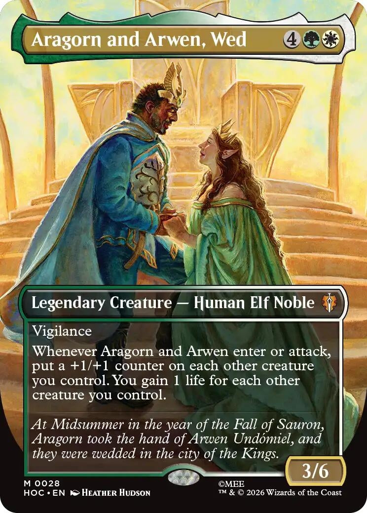 Image for Aragorn and Arwen, Wed (Borderless) (28) (HOC) - Magic: The Gathering