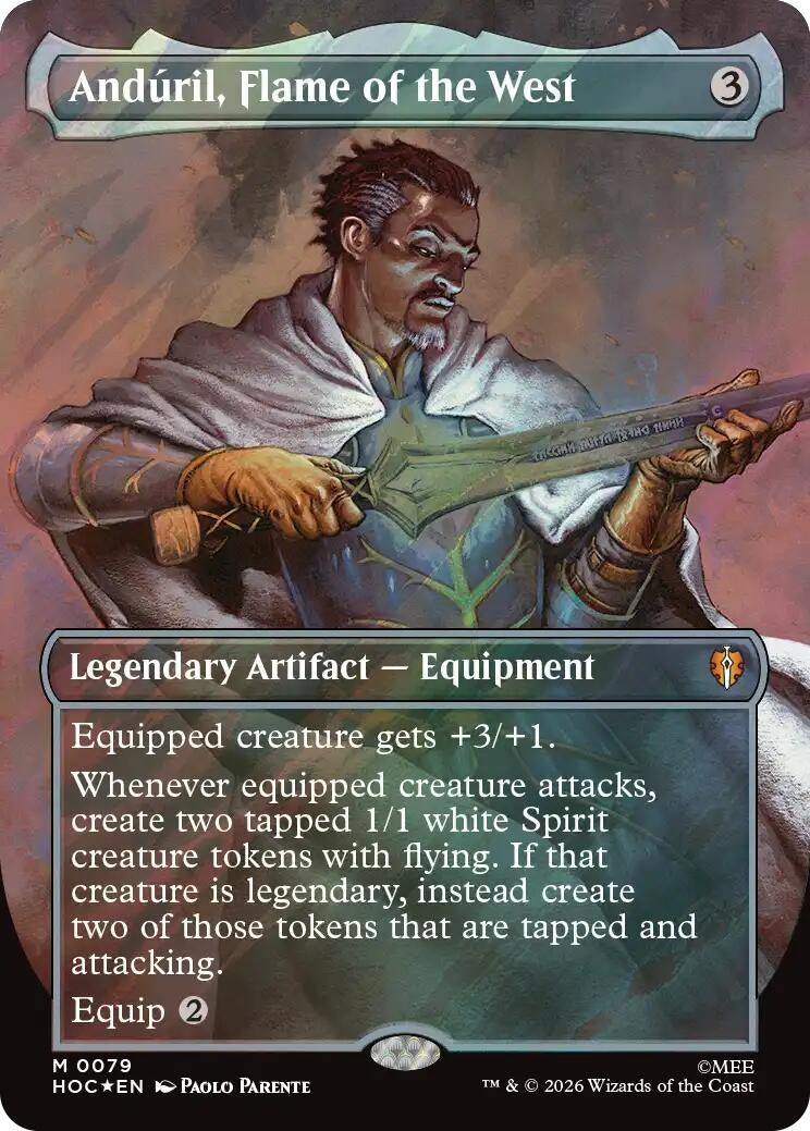 Image for Anduril, Flame of the West (Borderless) (Surge Foil) (79) (HOC) - Magic: The Gathering
