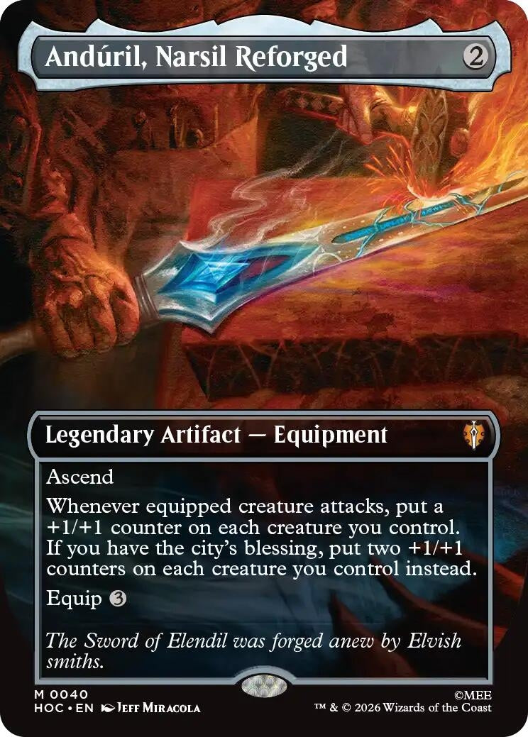Image for Anduril, Narsil Reforged (Borderless) (40) (HOC) - Magic: The Gathering