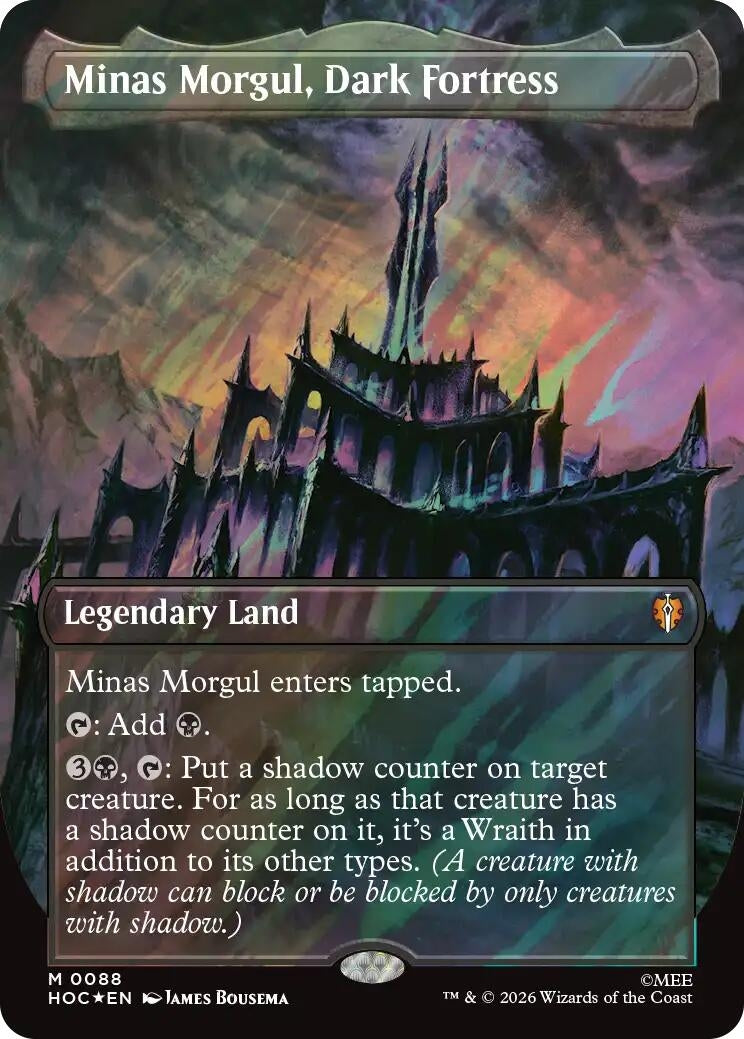 Image for Minas Morgul, Dark Fortress (Borderless) (Surge Foil) (88) (HOC) - Magic: The Gathering