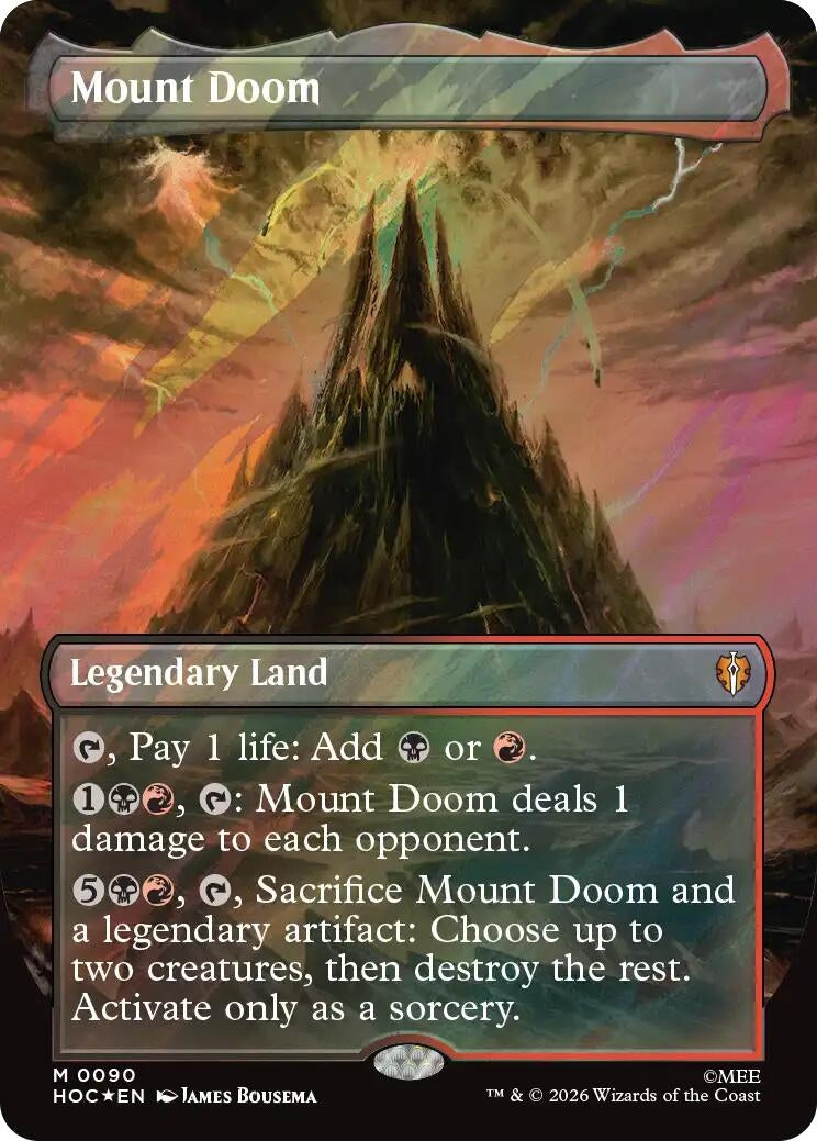 Image for Mount Doom (Borderless) (Surge Foil) (90) (HOC) - Magic: The Gathering