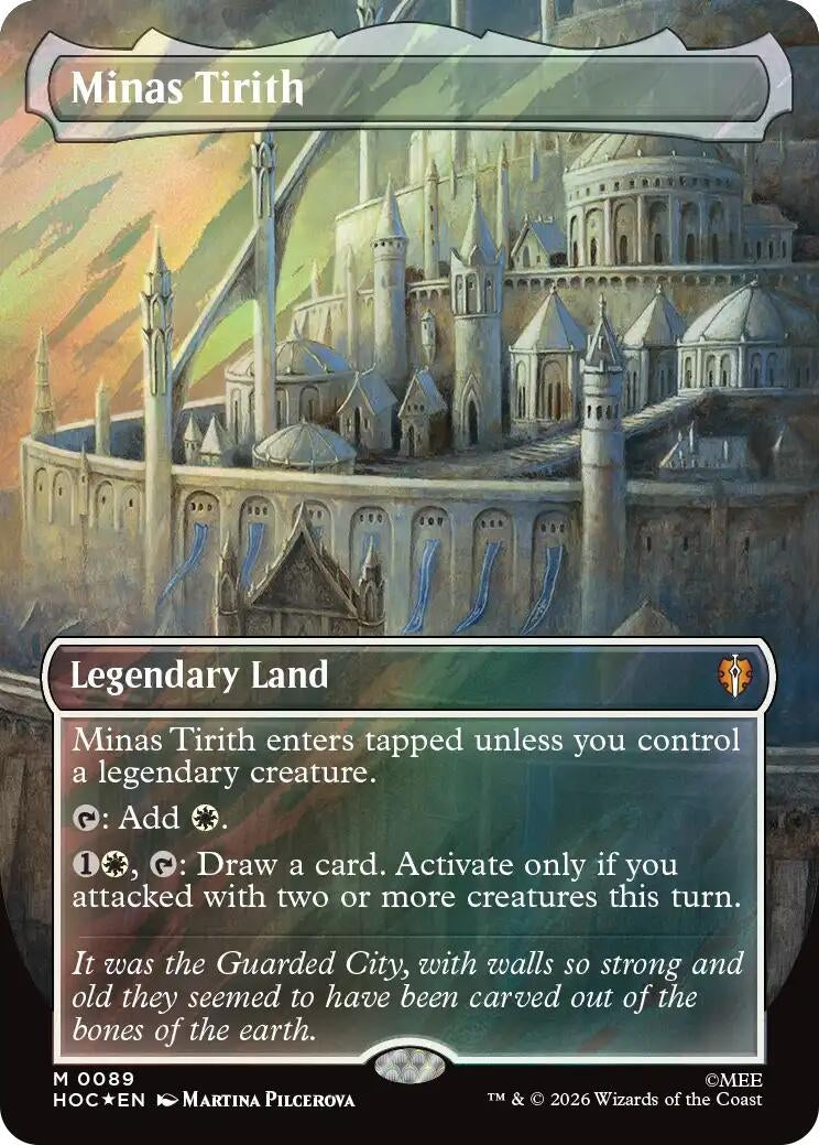 Image for Minas Tirith (Borderless) (Surge Foil) (89) (HOC) - Magic: The Gathering