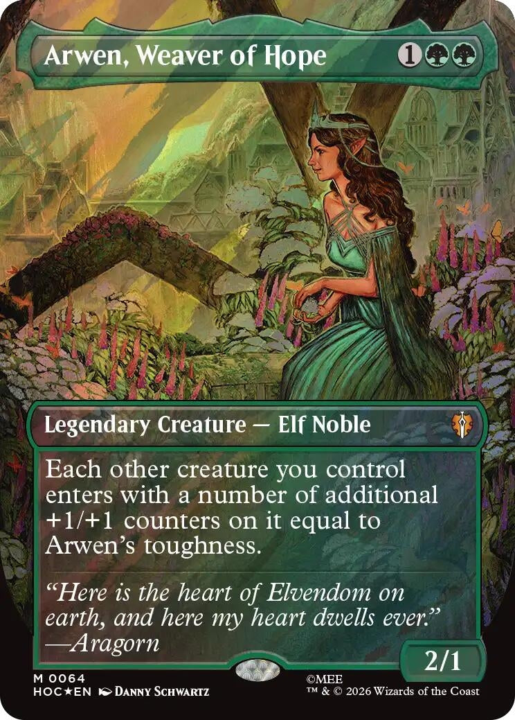 Image for Arwen, Weaver of Hope (Borderless) (Surge Foil) (64) (HOC) - Magic: The Gathering