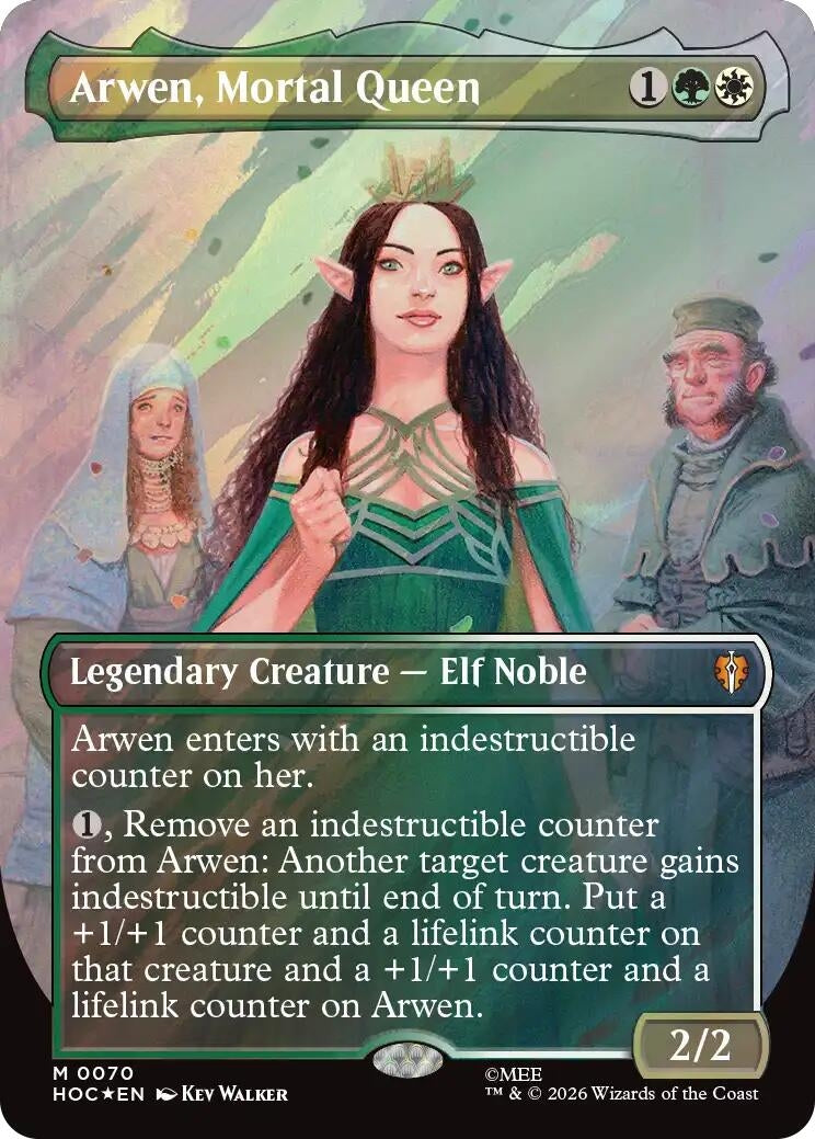 Image for Arwen, Mortal Queen (Borderless) (Surge Foil) (70) (HOC) - Magic: The Gathering