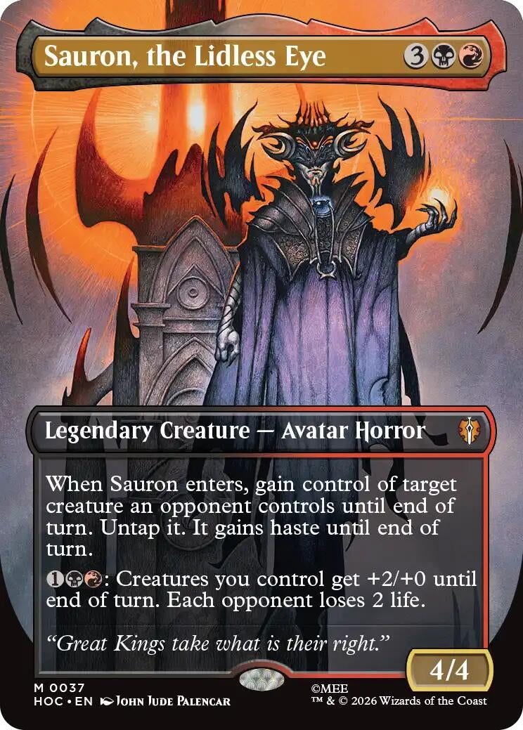 Image for Sauron, the Lidless Eye (Borderless) (37) (HOC) - Magic: The Gathering