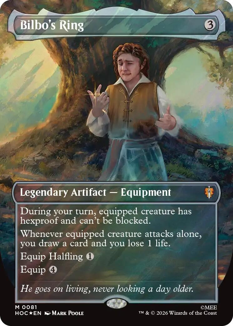 Image for Bilbo's Ring (Borderless) (Surge Foil) (81) (HOC) - Magic: The Gathering