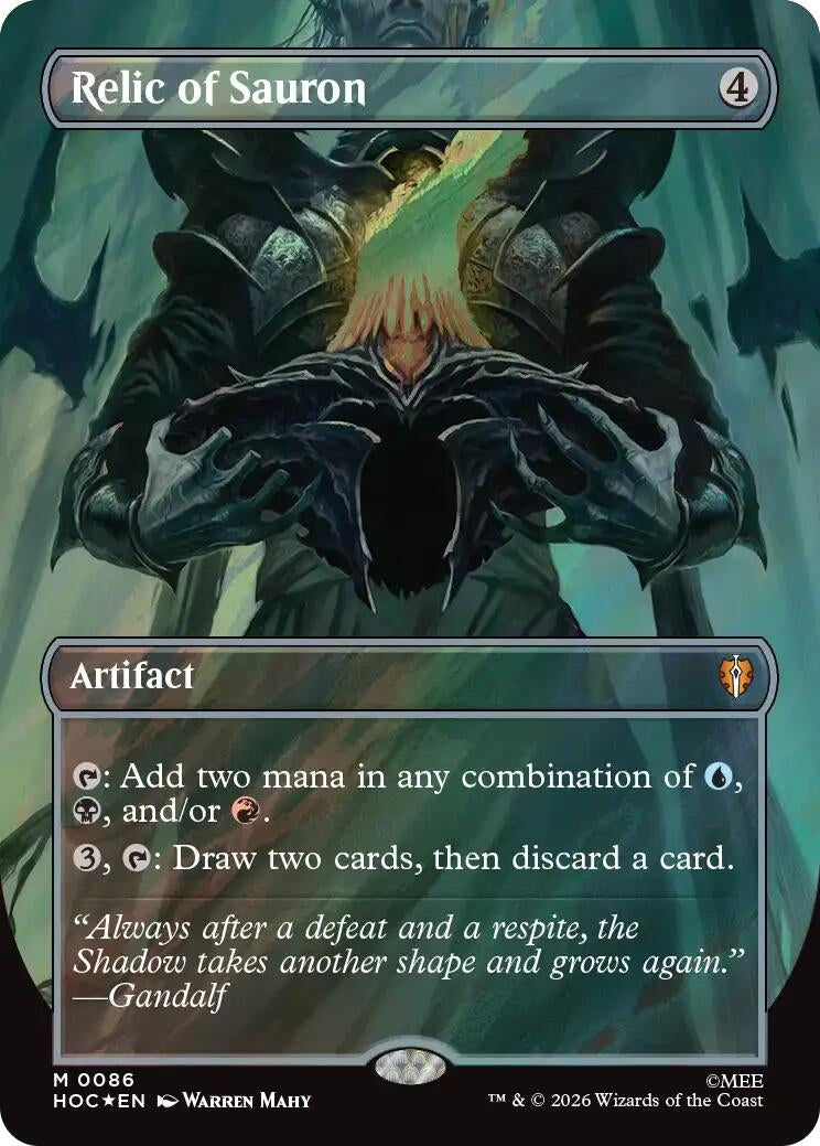 Image for Relic of Sauron (Borderless) (Surge Foil) (86) (HOC) - Magic: The Gathering