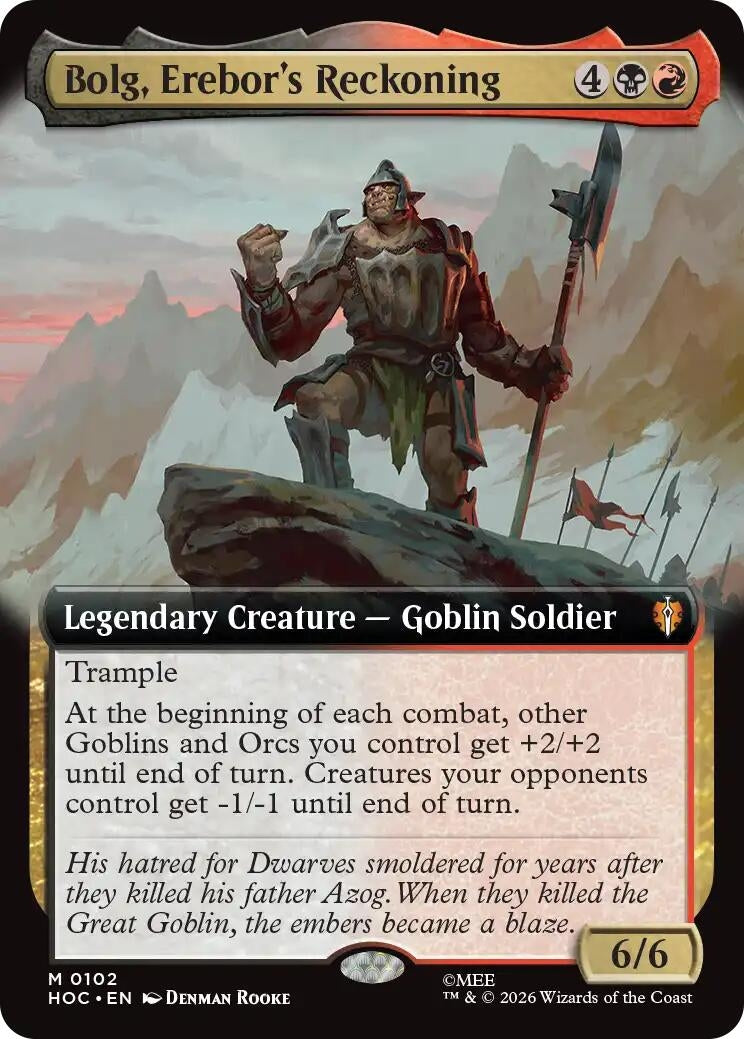Image for Bolg, Erebor's Reckoning (Extended Art) (102) (HOC) - Magic: The Gathering