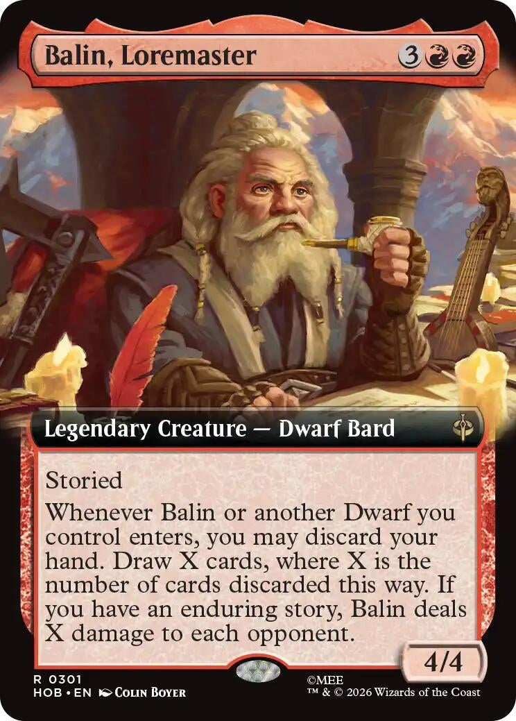 Image for Balin, Loremaster (Extended Art) (301) (HOB) - Magic: The Gathering