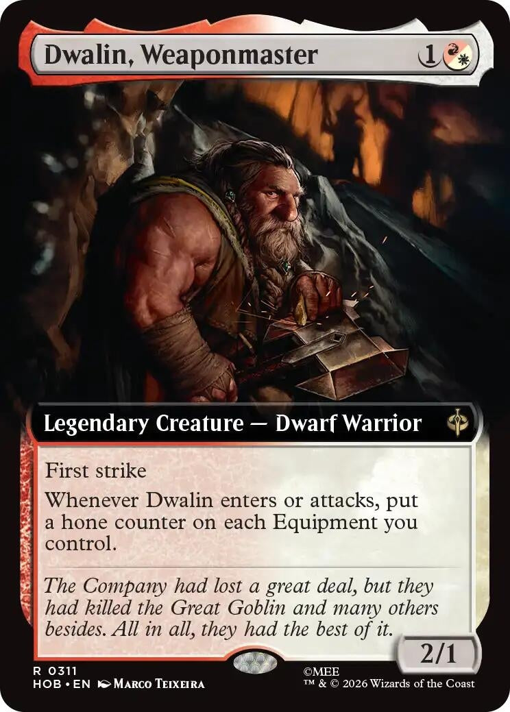 Image for Dwalin, Weaponmaster (Extended Art) (311) (HOB) - Magic: The Gathering