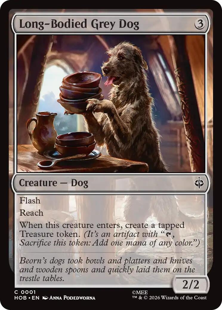 Image for Long-Bodied Grey Dog (1) (HOB) - Magic: The Gathering