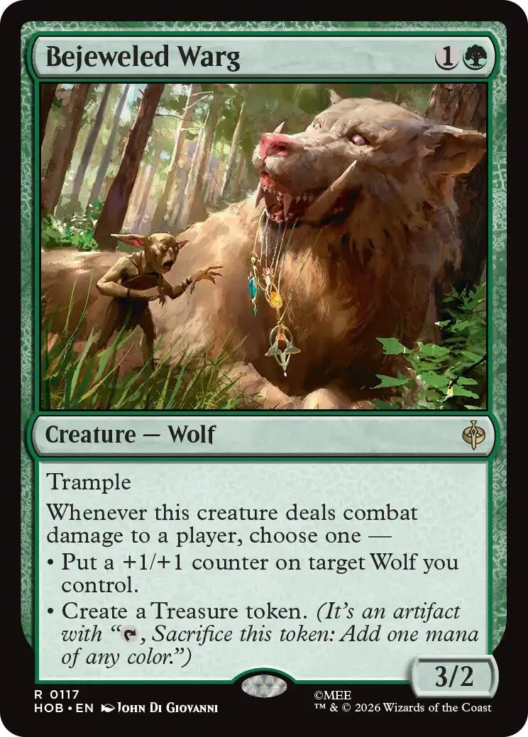 Image for Bejeweled Warg (117) (HOB) - Magic: The Gathering
