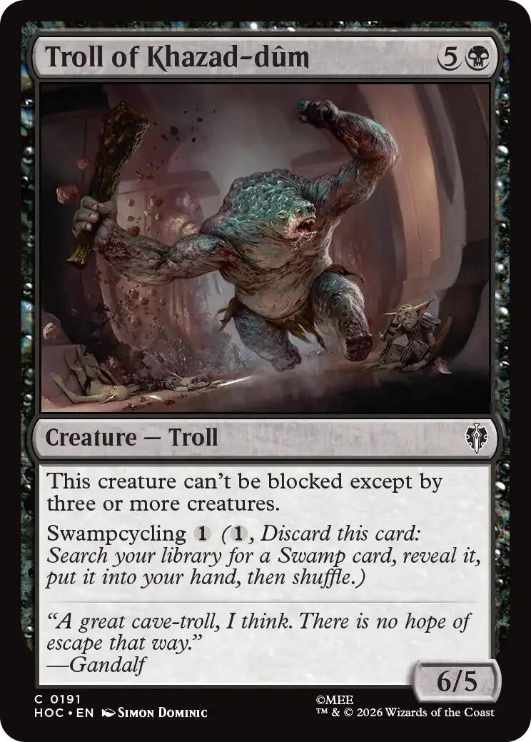 Image for Troll of Khazad-dum (191) (HOC) - Magic: The Gathering