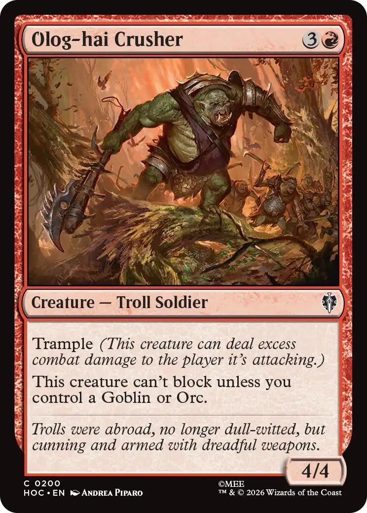 Image for Olog-hai Crusher (200) (HOC) - Magic: The Gathering